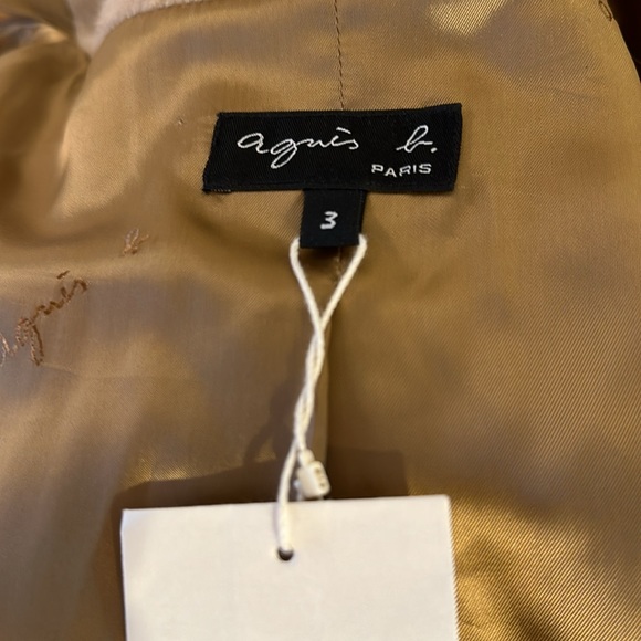 Agnes b Beige Coat Alpaca and Wool Germain  NEW - Picture 9 of 10